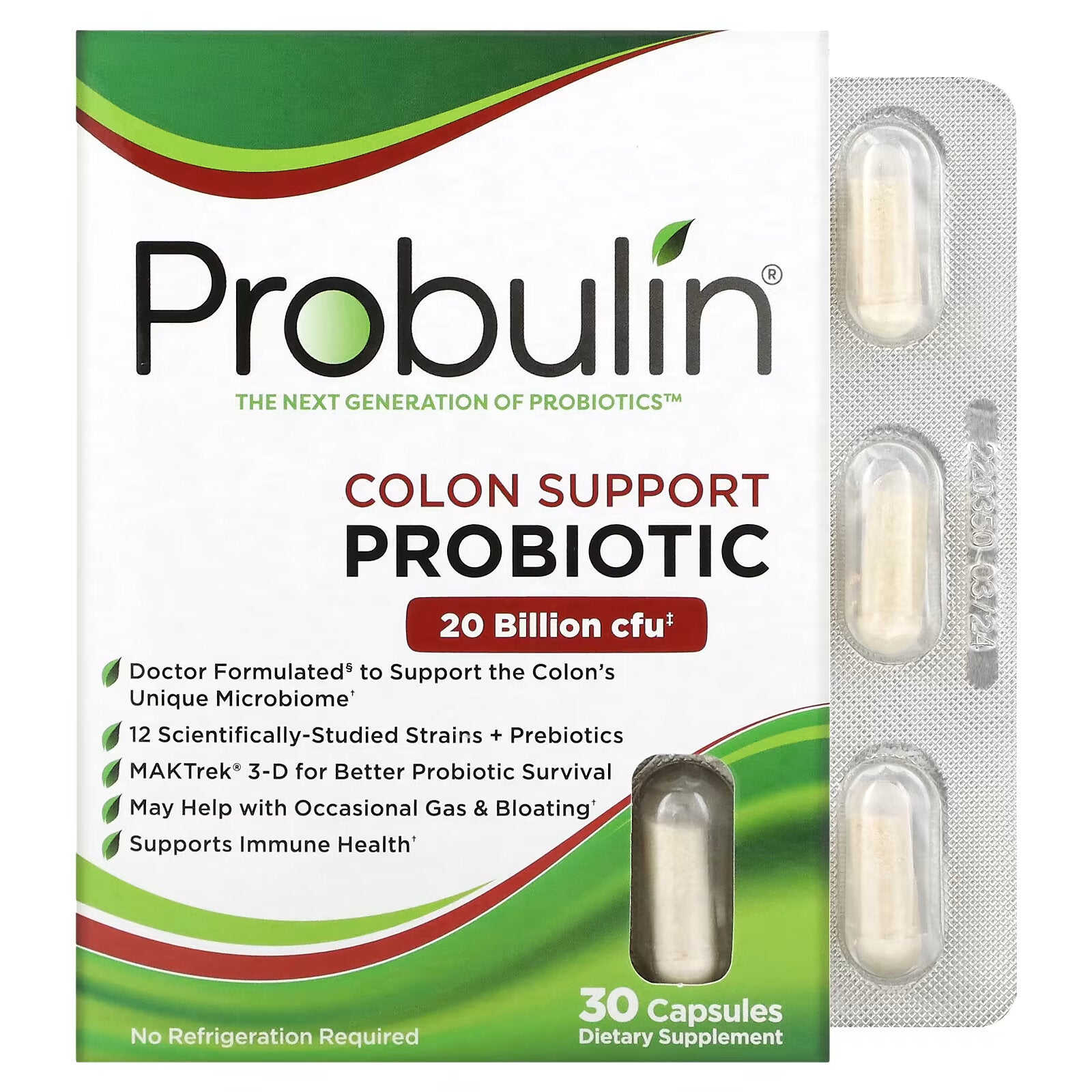 Probulin, Colon Support, Probiotic, 30 Capsules