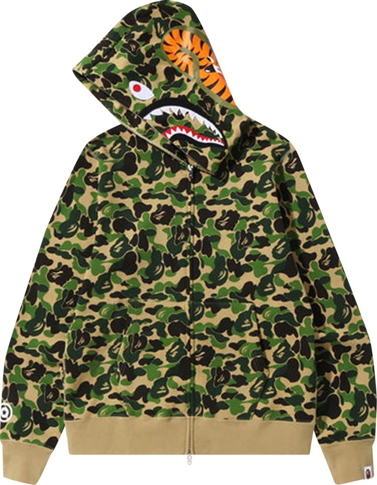 BAPE ABC Camo Shark Full Zip Hoodie 'Green', Green