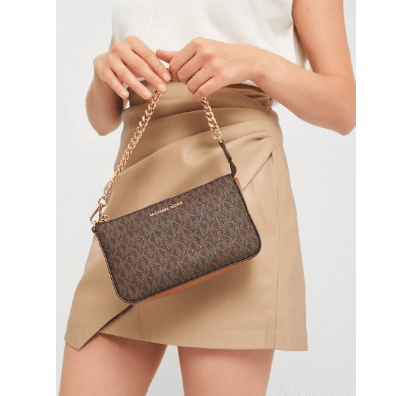 Michael Kors Jet Set Chain Pouchette clutch, brown