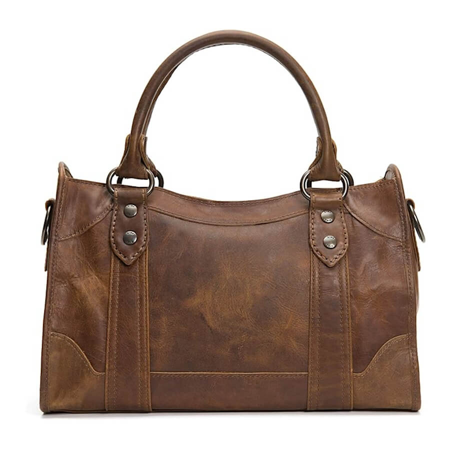 Frye Melissa Zip Satchel Leather Bag, Dark Brown