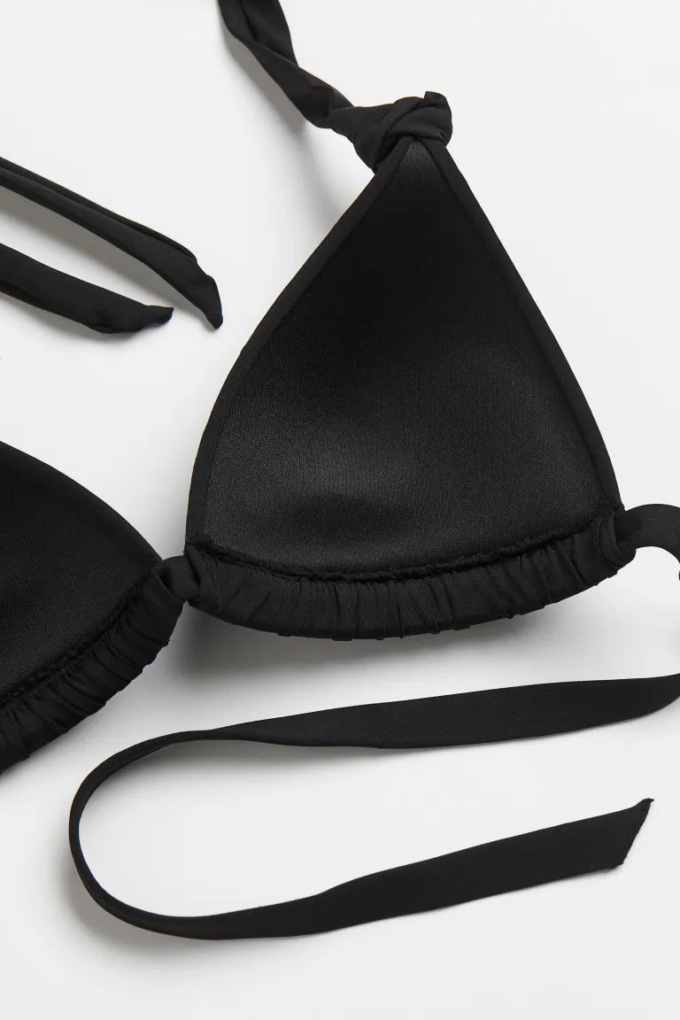 H&M Triangle Push Up Bikini Top, Black