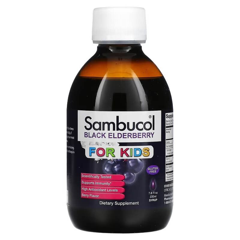 Black elderberry syrup for children Sambucol, 230 ml