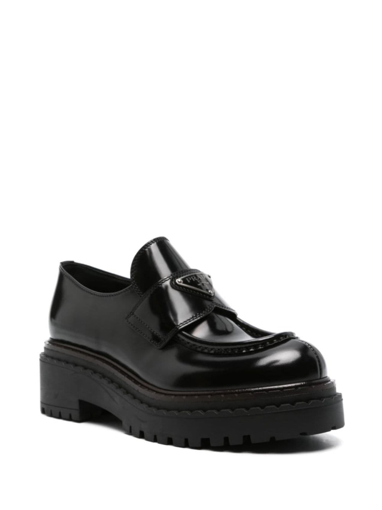 Prada leather loafers, black