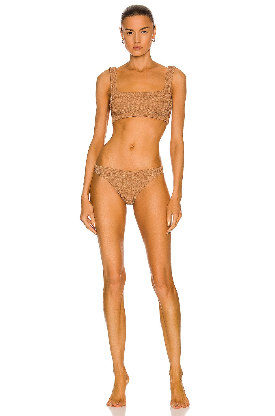 Hunza G Xandra swimsuit, Metallic Cocoa