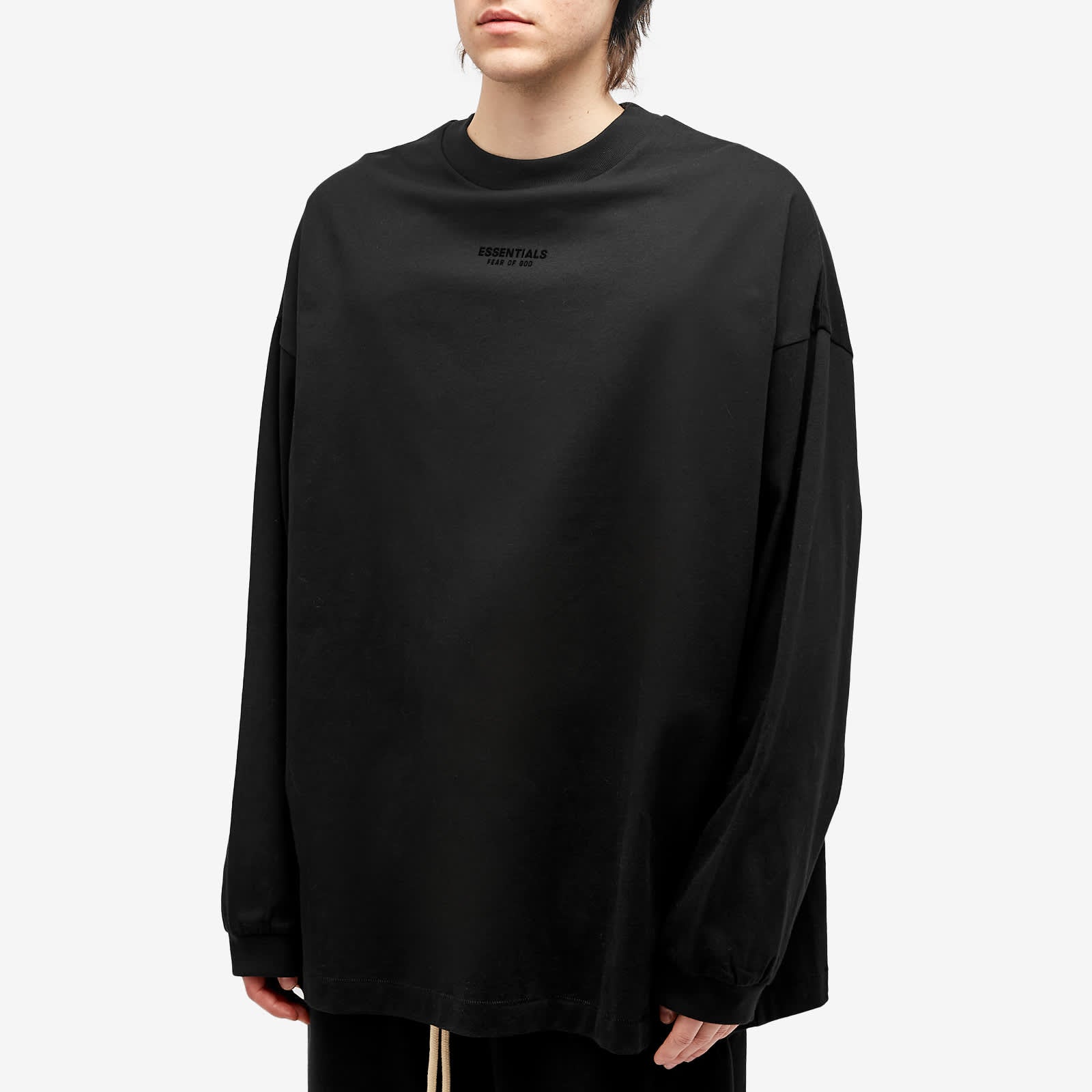 أساسيات Fear Of God Essentials بأكمام طويلة، أسود