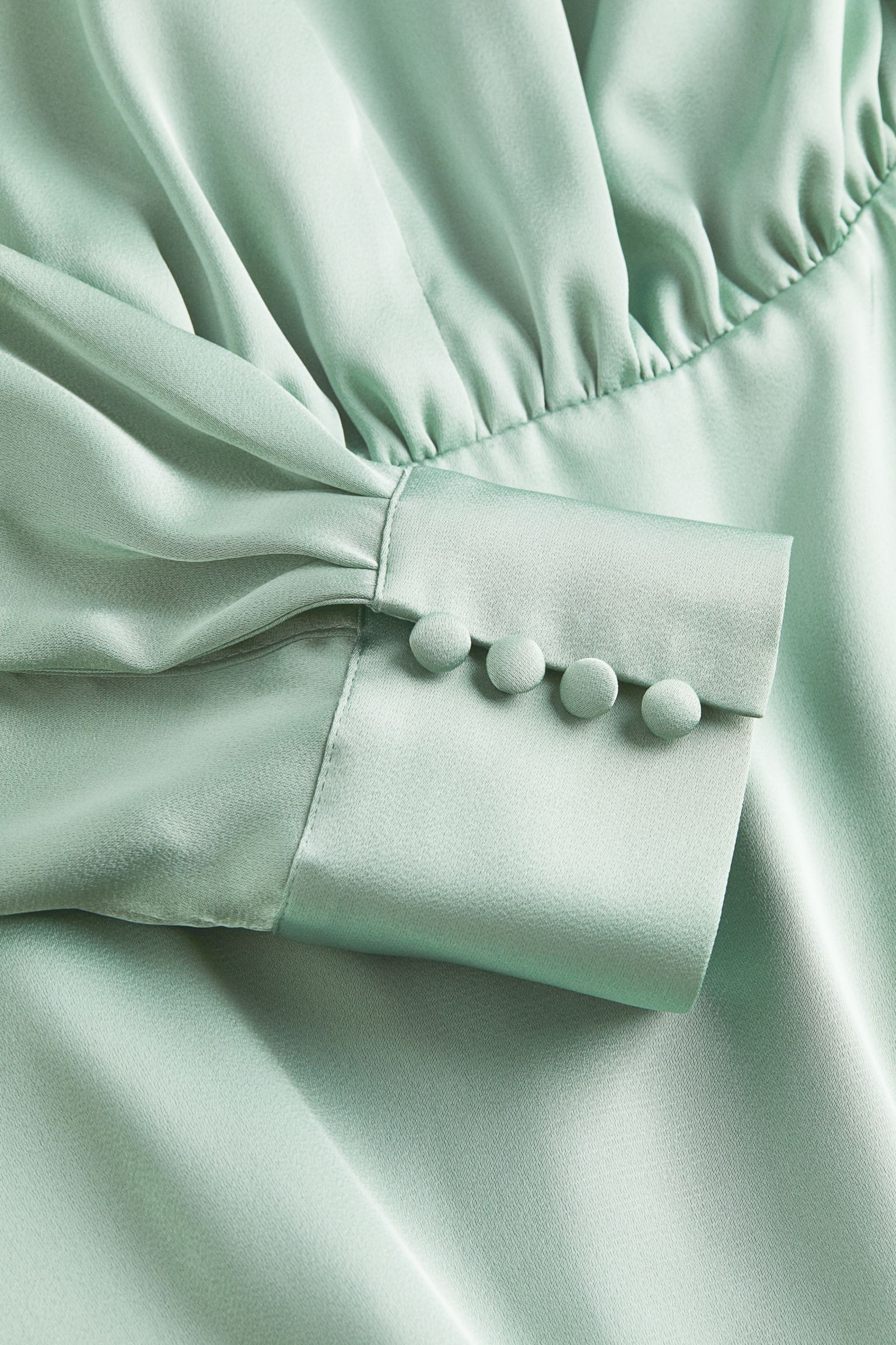 H&M Gathered Satin dress, mint