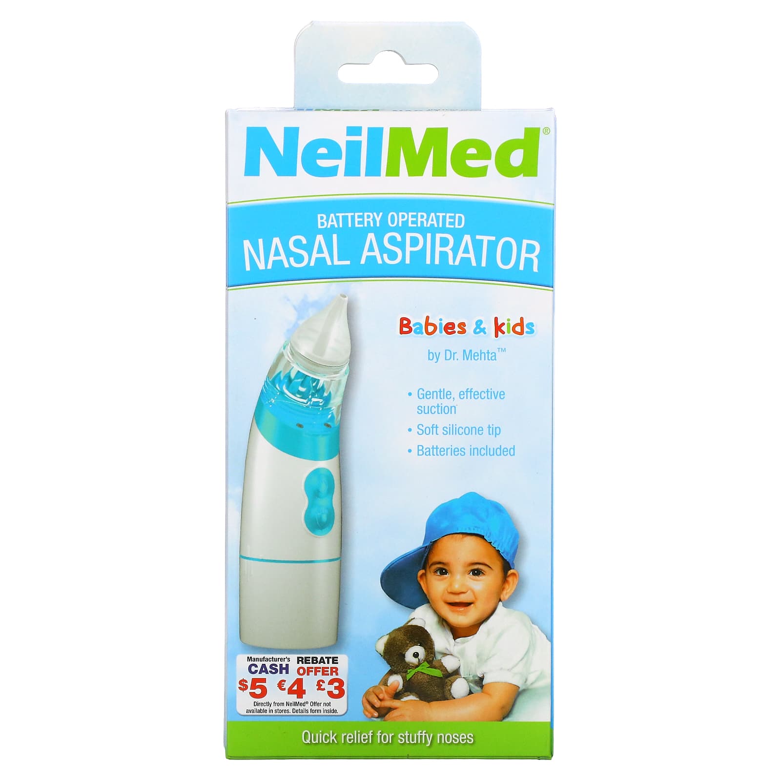 NeilMed Nasal Aspirator for Infants and Children, 3-Piece Set