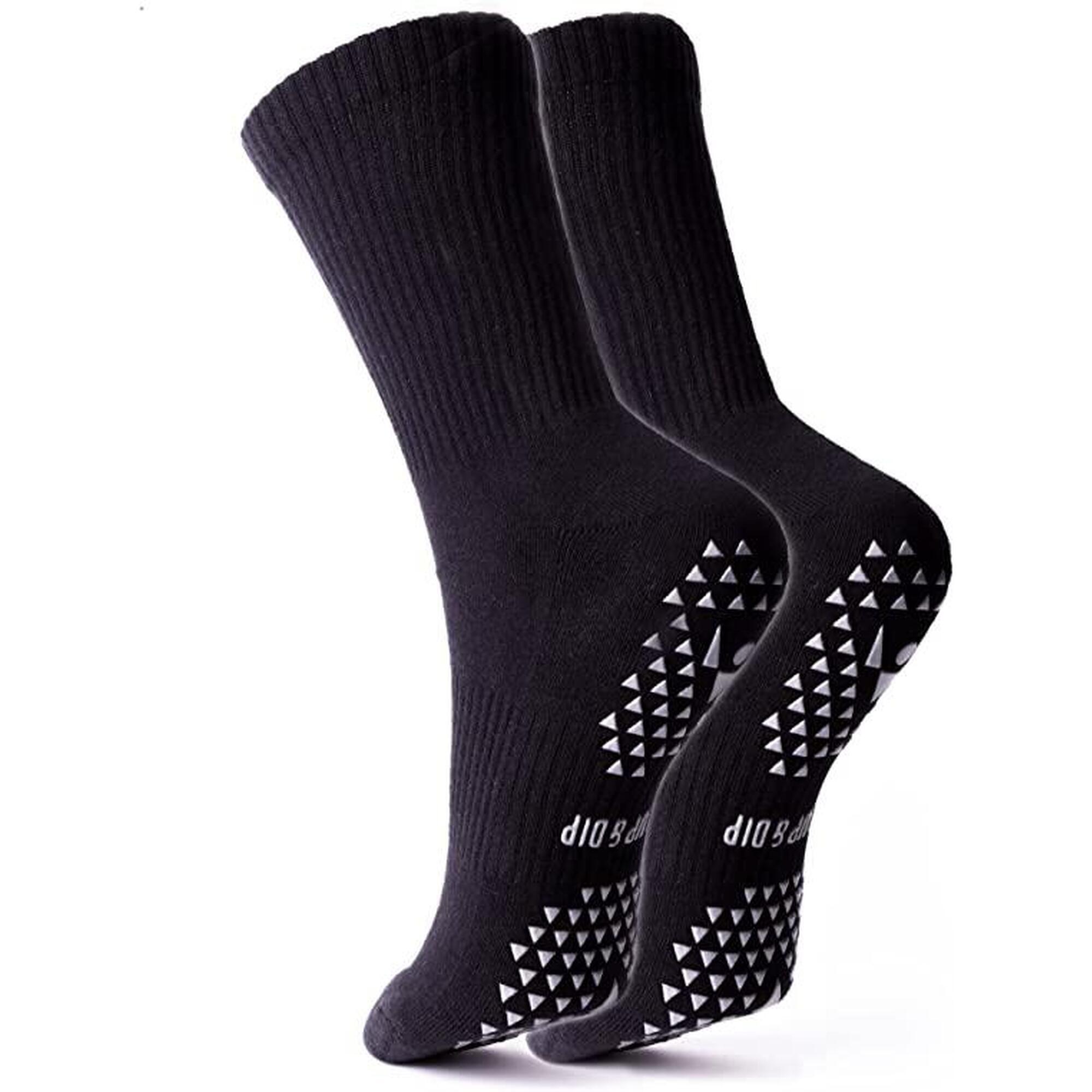 Black anti-slip sports socks, 1 pair PULLUP & DIP, black