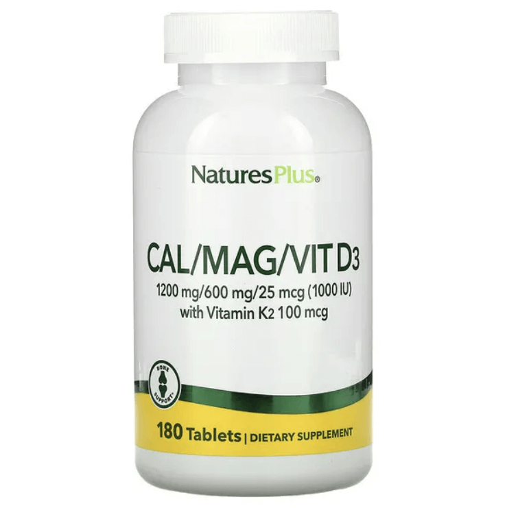 Calcium/Magnesium/Vitamin D3 with Vitamin K2, 180 Tablets, NaturesPlus