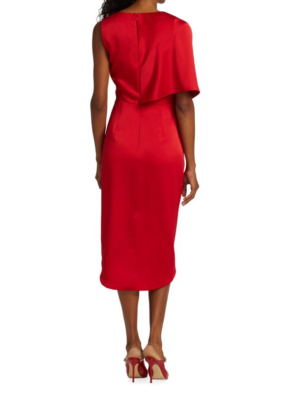 satin cocktail dress candace THEIA Red