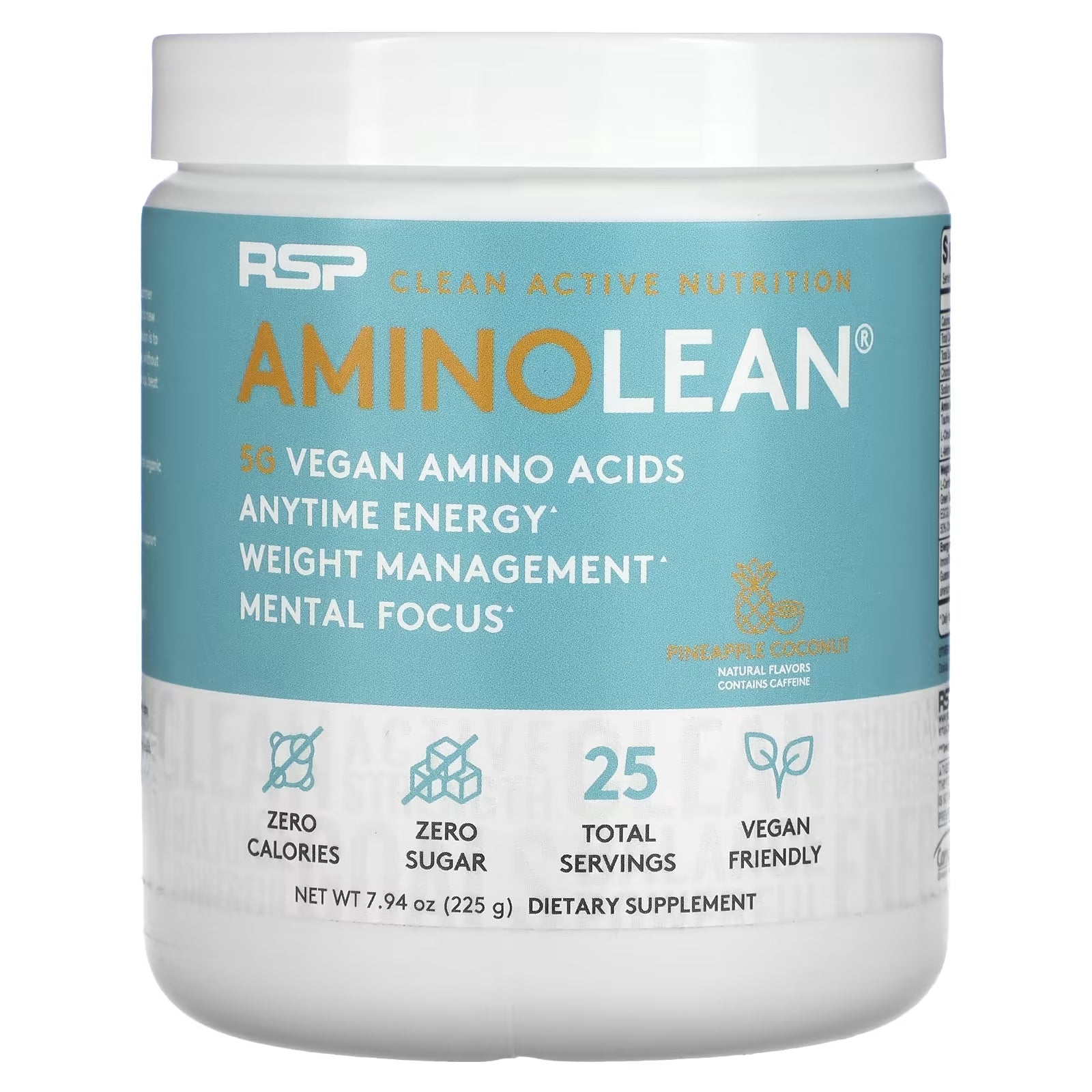 RSP Nutrition Vegan Essential Amino Acids, Pineapple Coconut Flavor, 225 g