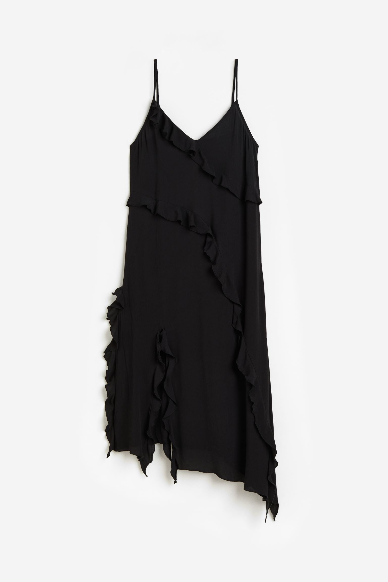 H&M Flounce-trimmed dress, black