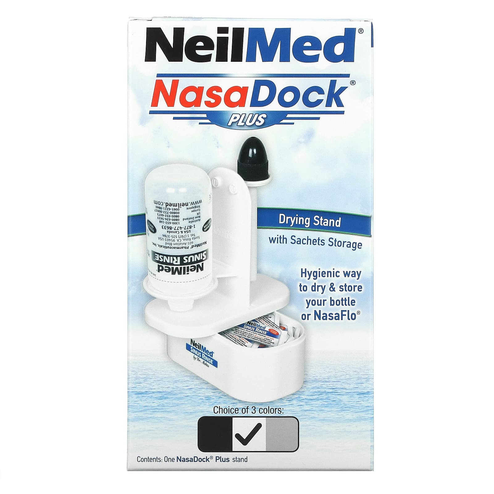 Stand NasaDock Plus NeilMed for sachet, white