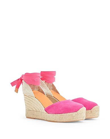 Espadrilles 8 by Yoox Suede Essential Wedge, pink