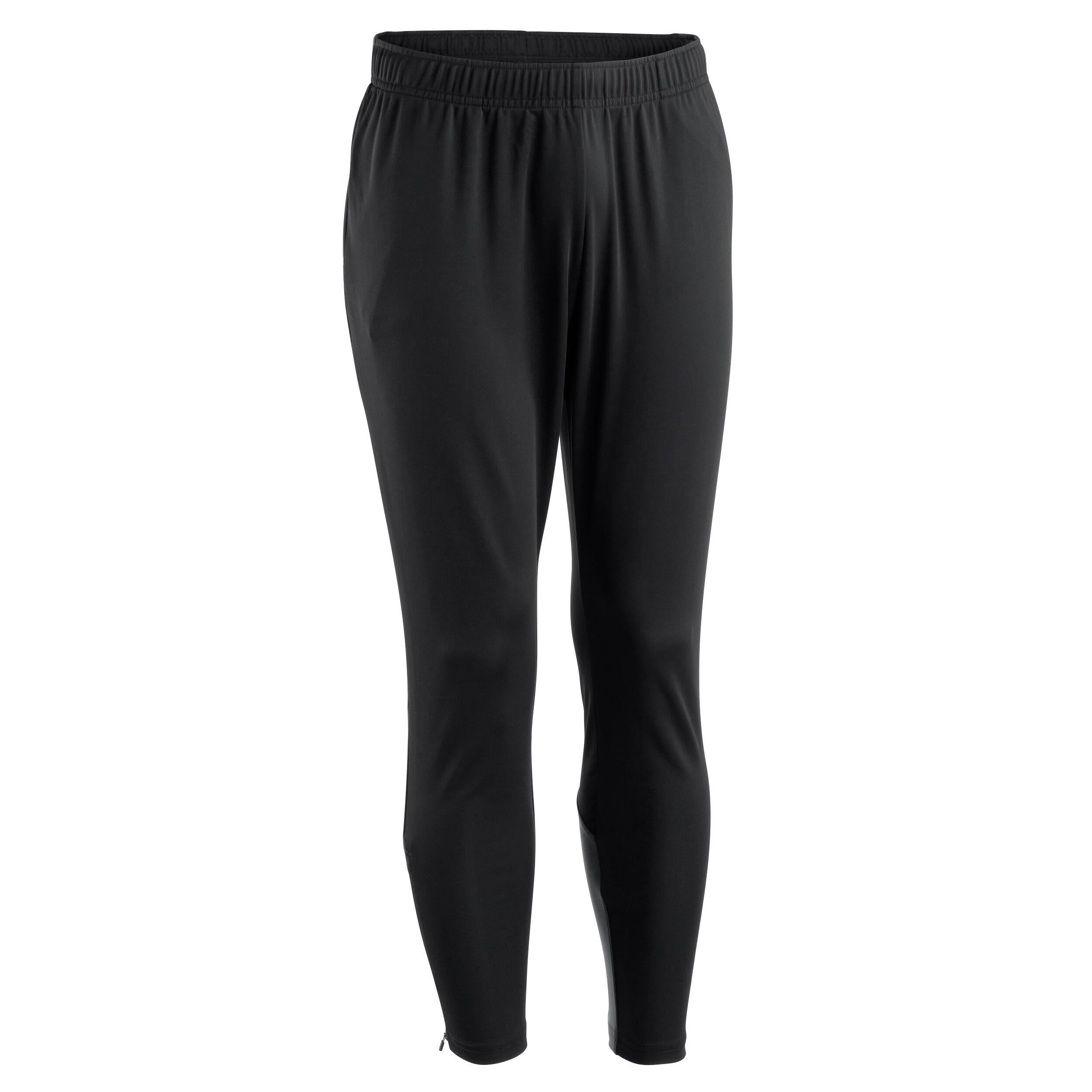 Football training trousers for women/men Kipsta Viralto Club, black/dark gray