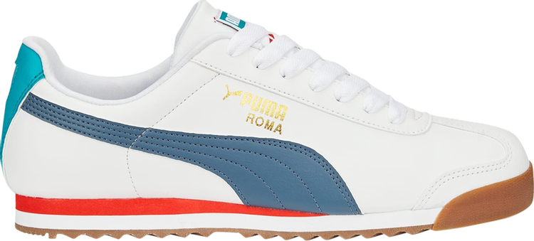 حذاء رياضي Puma Roma Basic Plus White Evening Sky باللون الأبيض