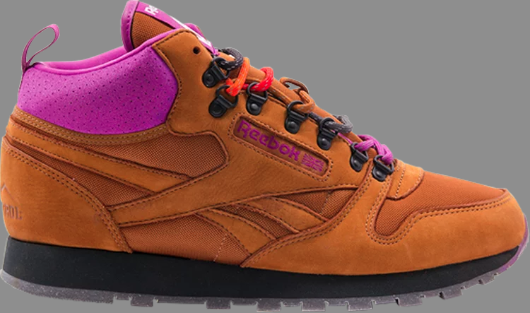 Footpatrol x classic leather mid 'on the rocks' Reebok sneakers, brown