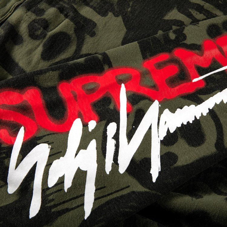 سويت شيرت Supreme x Yohji Yamamoto بغطاء رأس "زيتوني"، أخضر