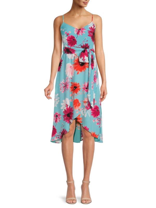 Vince Camuto Blue multi high-low floral dress