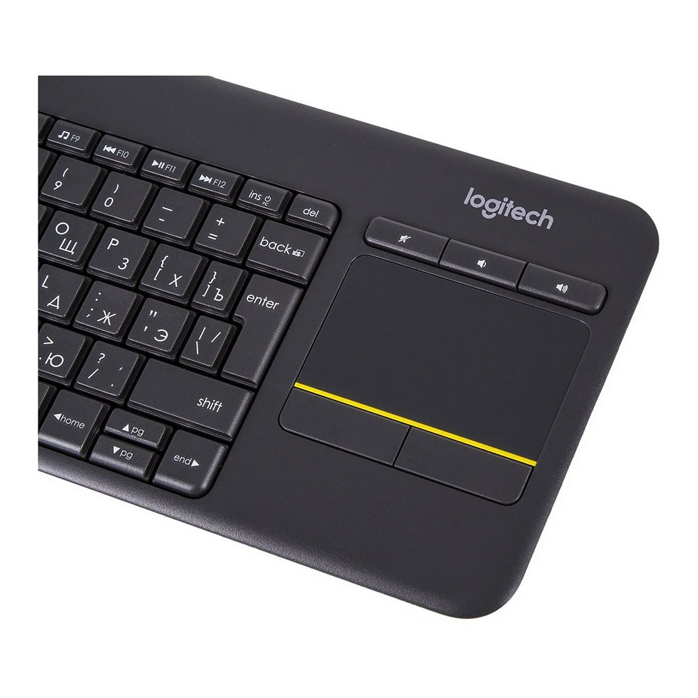 Wireless keyboard Logitech K400 Plus, with touchpad, English layout, black