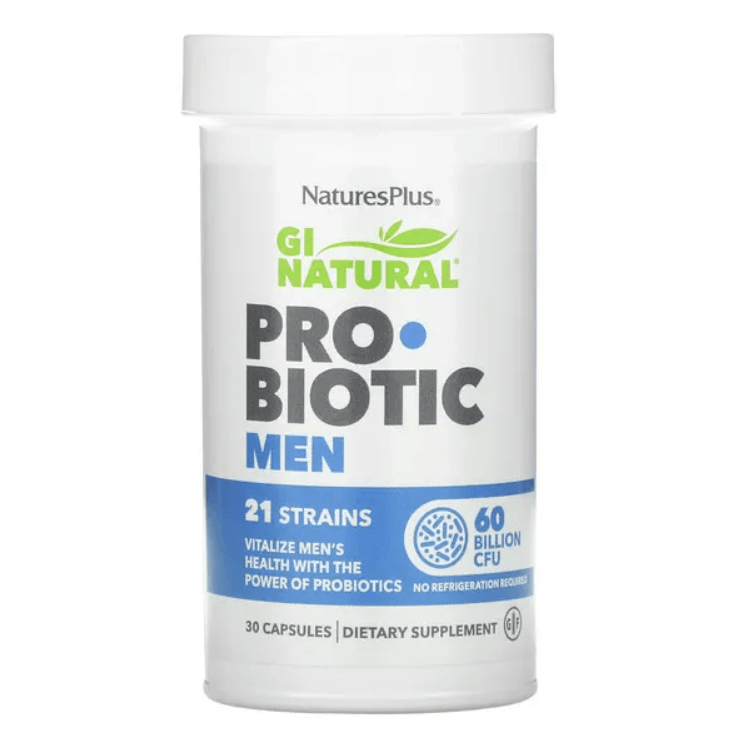 GI Natural Men's Probiotics, 60 Billion CFU, 30 Capsules, NaturesPlus