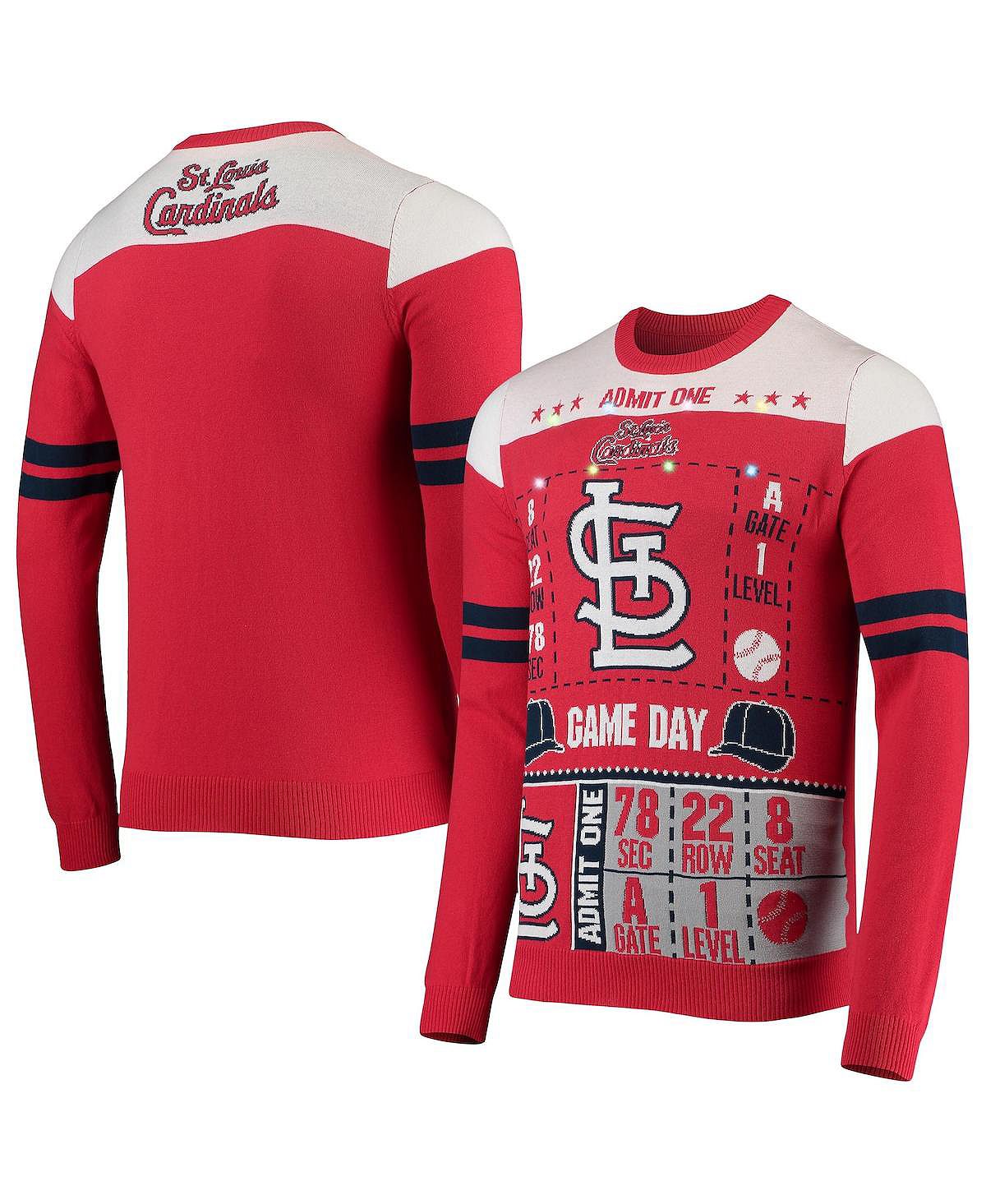 Men's red sweater st. louis cardinals ticket light-up ugly FOCO, red