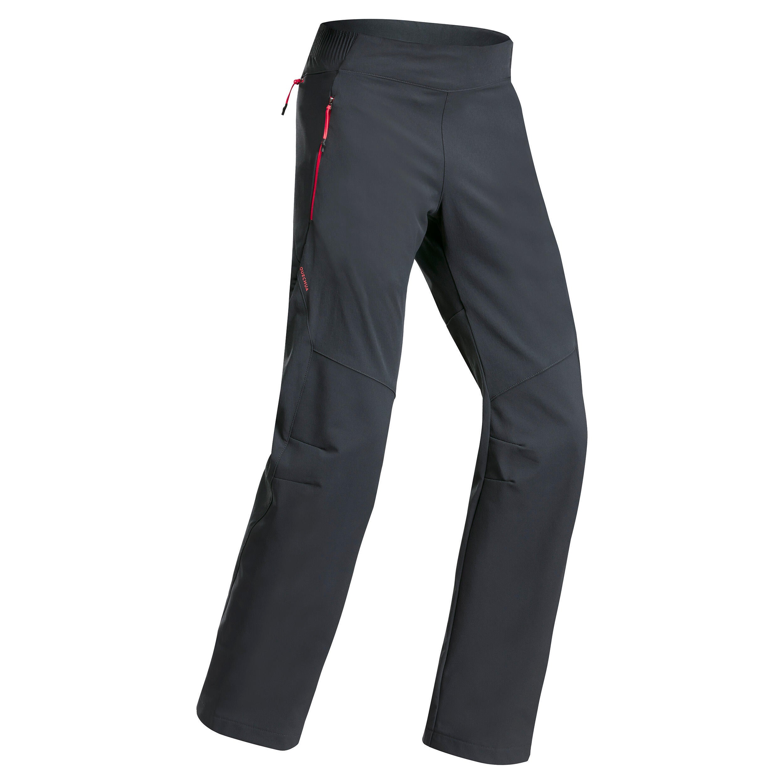 Children's hiking trousers Quechua MH550 softshell, dark gray