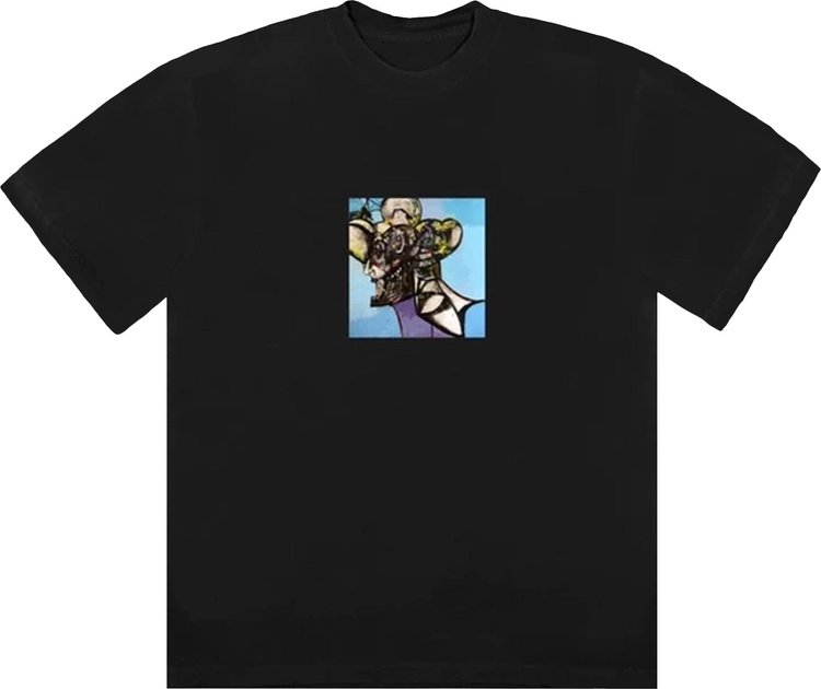 Cactus Jack by Travis Scott Portrait Of Travis Title T-Shirt 'Black', Black