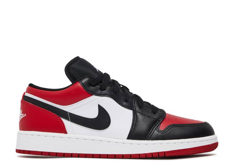 حذاء رياضي AIR JORDAN 1 LOW GS 'BRED TOE'، باللون الأحمر