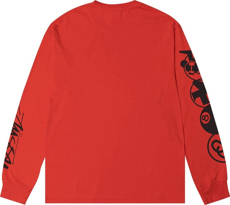 Stussy Stacked Pigment Dyed Long-Sleeve Tee 'Tomato', red