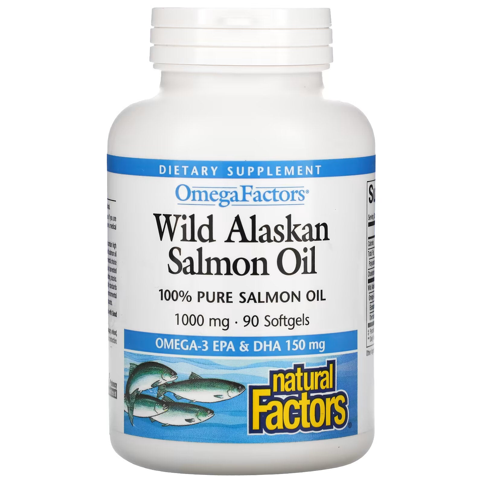 Natural Factors, Wild Alaskan Salmon Oil, 1000 mg, 90 Capsules