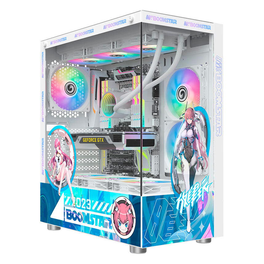 Case GALAX Phantom, Mid Tower, white/pattern