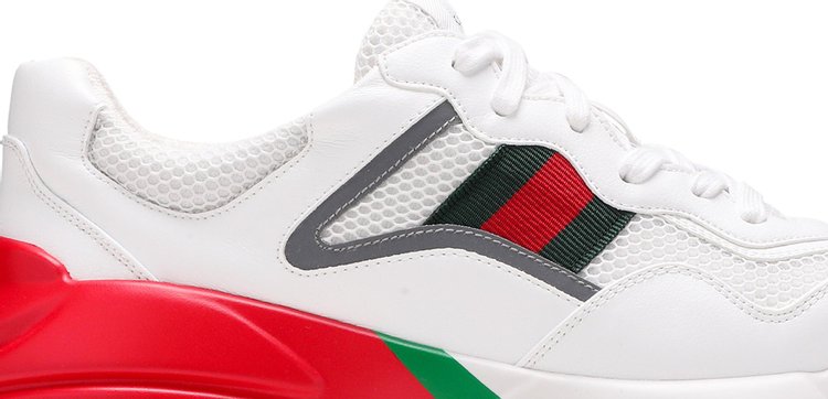 Gucci Rhyton White Red Green Reflective Sneakers, white