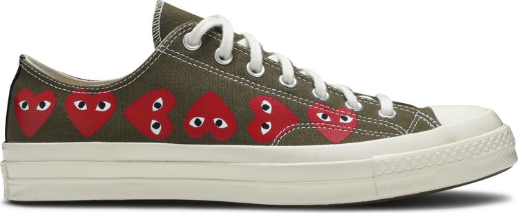 Converse Comme des Garçons Play x Chuck 70 Low Top Multi Heart Sneakers, Green