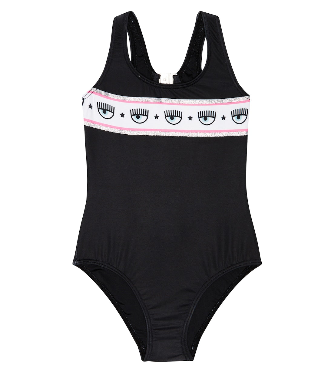 Chiara Ferragni Monnalisa collaboration swimsuit with eye print, black