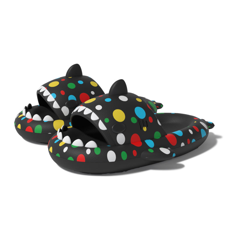 CHIKOKU Household Slippers, Red Polka Dot