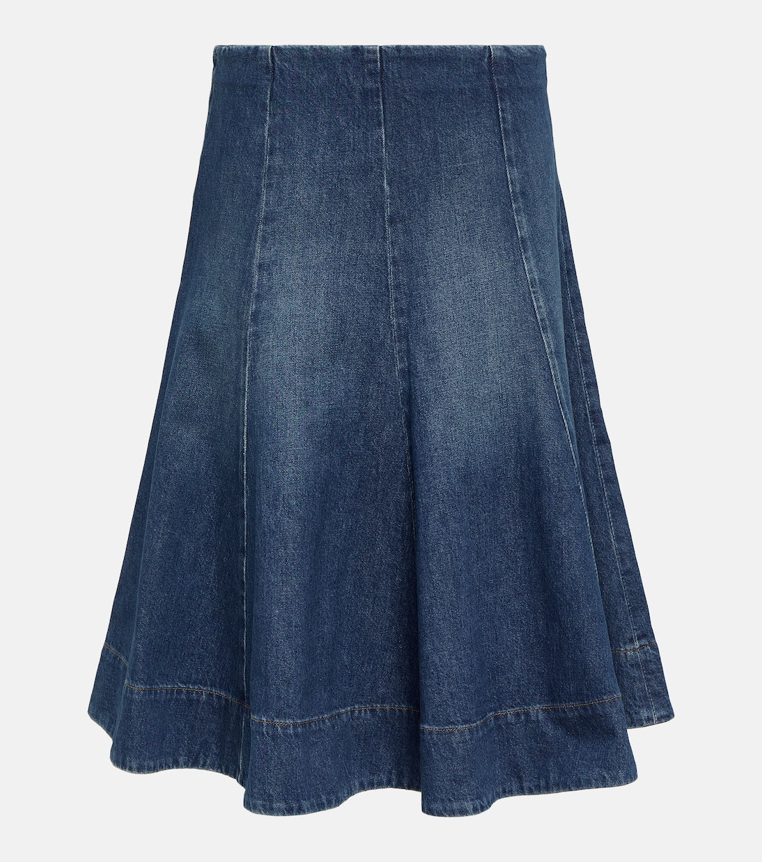 Lennox Khaite midi denim skirt, blue