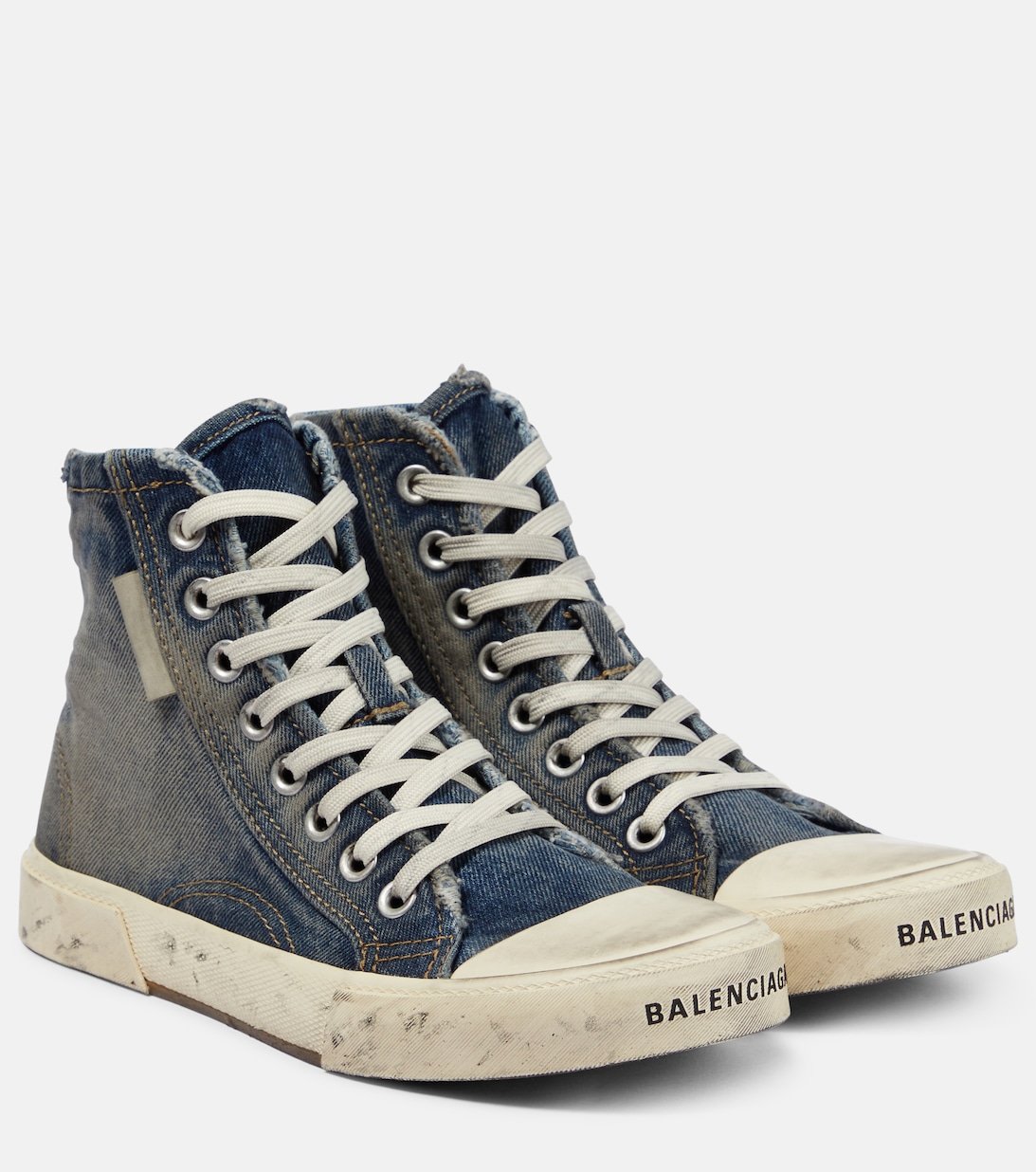 حذاء رياضي Balenciaga Denim High Top باللون الأزرق