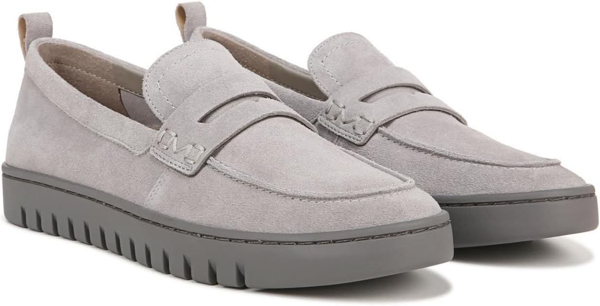 Uptown VIONIC Loafers in Light Gray Suede