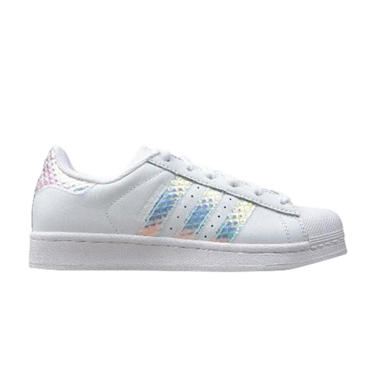 حذاء رياضي Adidas Superstar J 'Hologram' باللون الأبيض