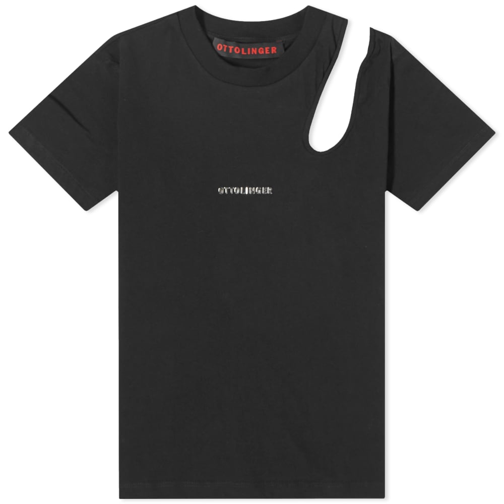 Ottolinger T-shirt with cutouts, black