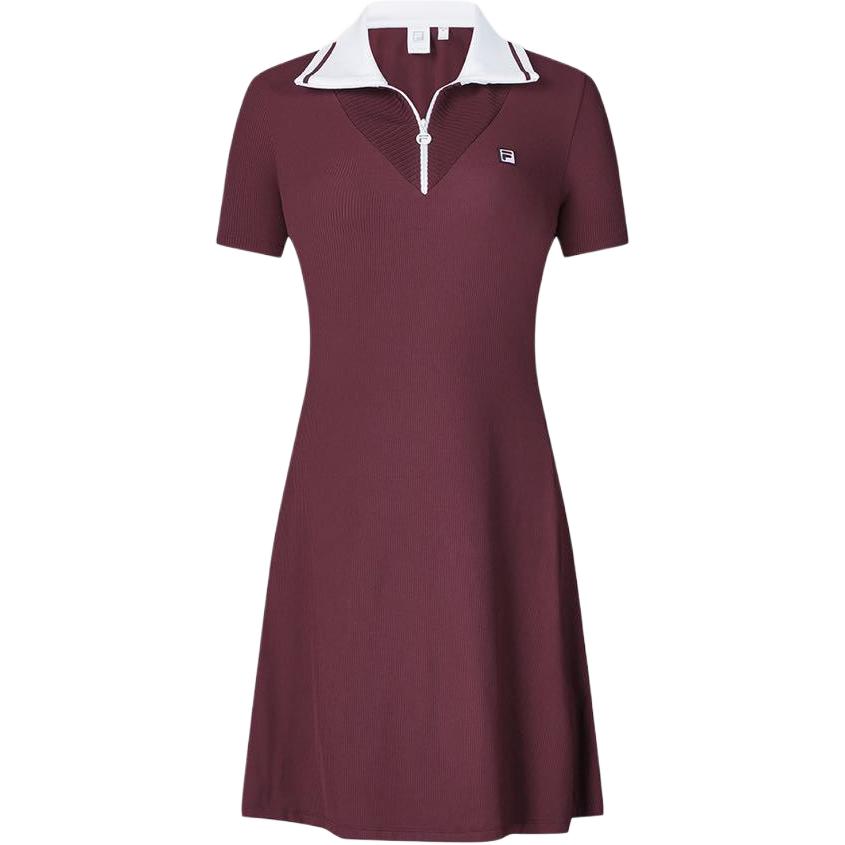 FILA Women's Short Dress with Sleeves, Burgundy