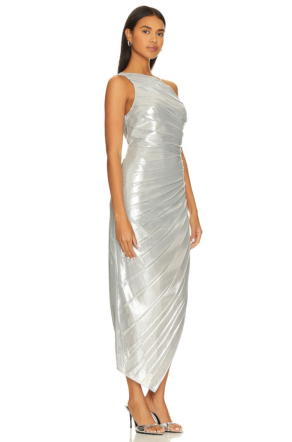 BCBGMAXAZRIA Shimmer Evening dress, silver