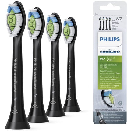 رؤوس فرشاة الأسنان الصوتية القياسية Philips Sonicare Original W2 Optimal White باللون الأسود طراز HX6064/11