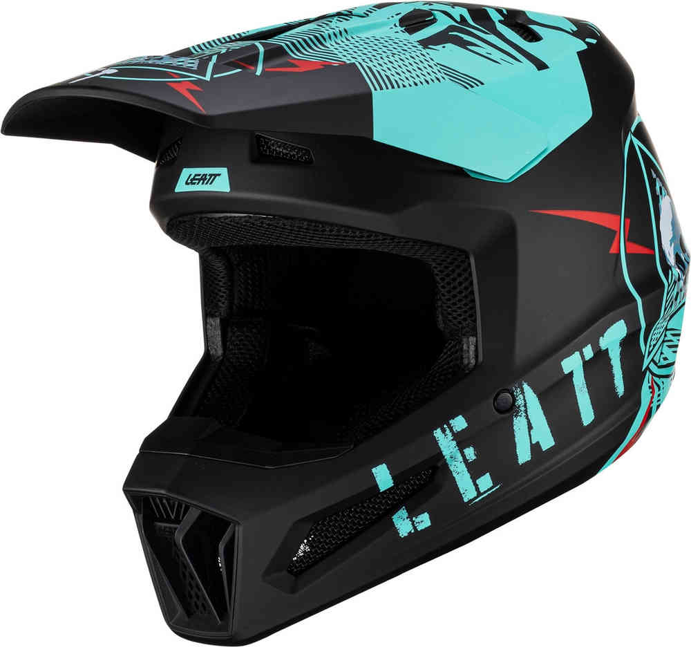 2.5 Leatt motocross helmet, matte black/blue