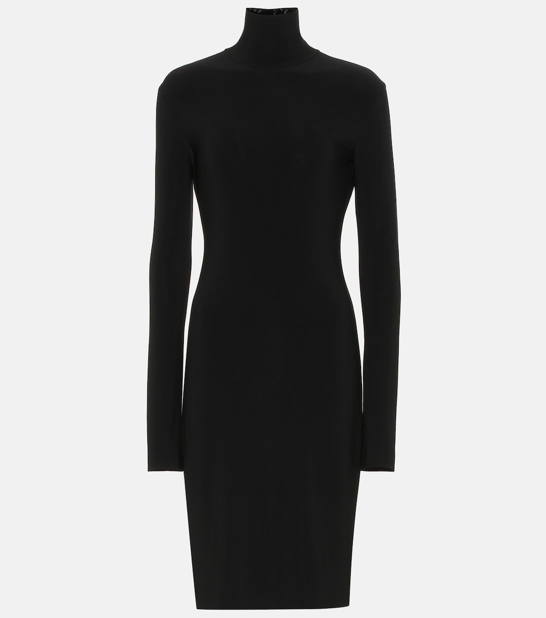 Stretch jersey high collar dress NORMA KAMALI, black