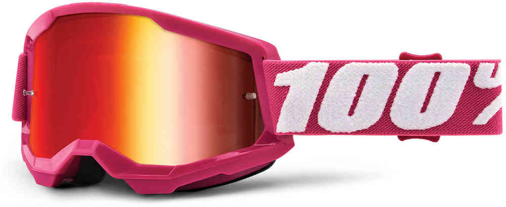 100% Strata 2 Motocross Goggles, Pink/White