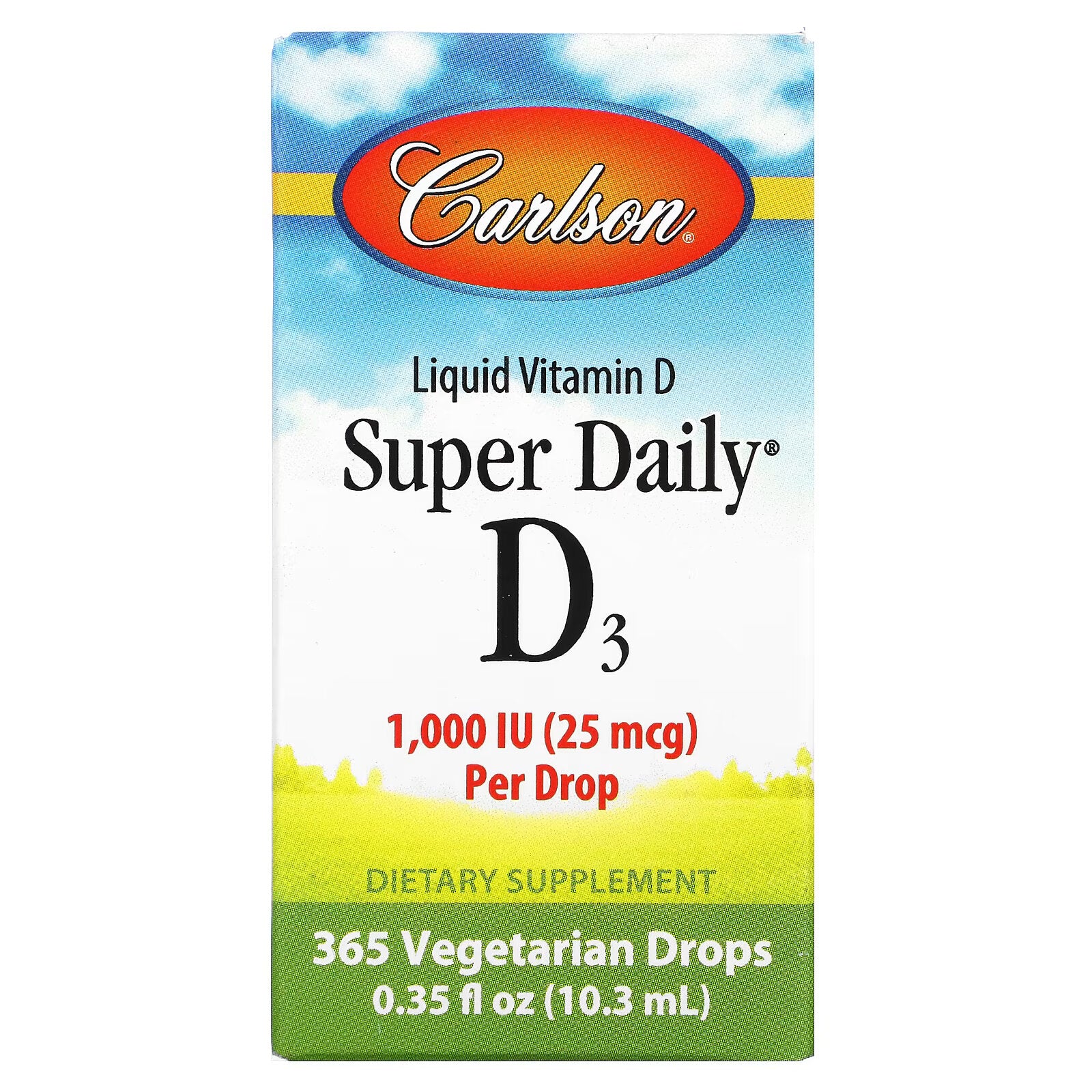 Carlson, Super Daily D3, 1000 IU, 0.35 fl oz (10.3 ml)