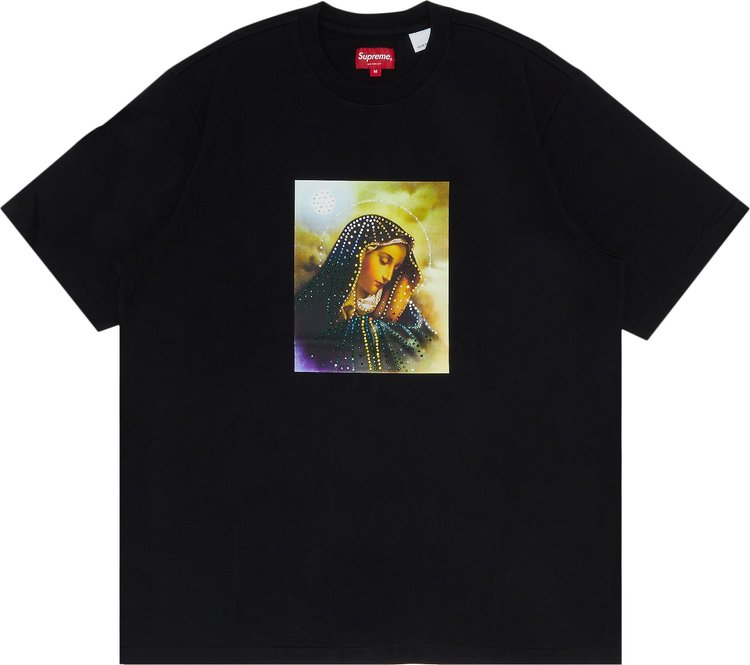 Supreme Mary Rhinestone Short-Sleeve Top 'Black'