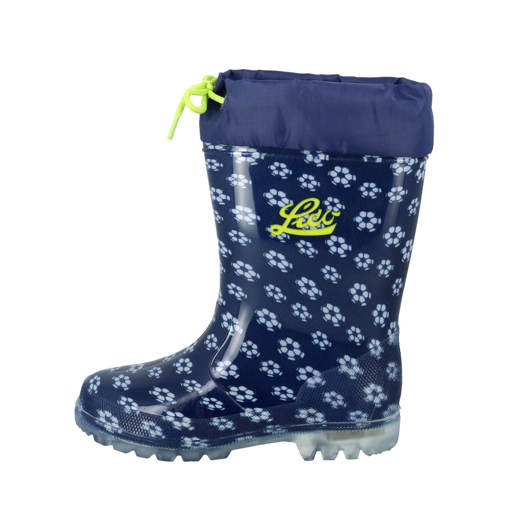 Rubber boots blue Girls rubber boots Power Blinky LICO, blue